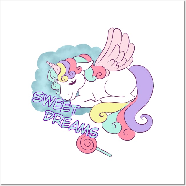 Sweet dreams unicorn Wall Art by CintiaSand